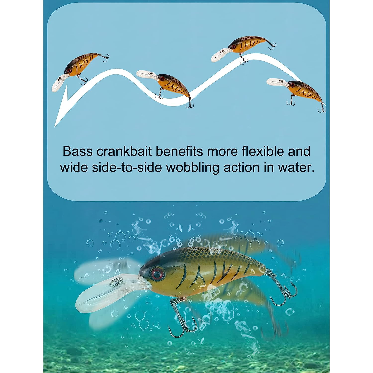 Holzlrgus Crankbait Crank Baits Lures for Bass Fishing, 10Pcs Deep Diving  Crankbaits Wobbler, 3.94in Swimbait for Saltwater Freshwater - Walmart.com