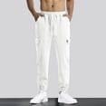 thumbnail image 2 of Men Fashion Solid Casual Elastic Waist With Pocket Trousers Sport Pants, 2 of 7
