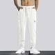 thumbnail image 1 of Pantalones largos para hombre, lisos, informales, con cintura elástica y bolsillos, deportivos, 1 of 7