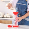 thumbnail image 3 of Xingzhi Flour Sieve Cooking Kitchen Icing Sugar Wide Mouth Plastic Baking Tool Cup-Shaped Large Capacity Powder Filtration for Red Red, 3 of 6