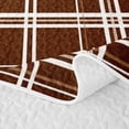 thumbnail image 5 of Manfei Classic Checkered Twin Quilt Set,Rustic Plaid Twin Coverlet Set,Brown White,2 Pieces,1 Bedspread and 1 Pillowcase, 5 of 7