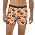 thumbnail image 2 of Cauagu Thanksgiving Turkey and Pumpkin Print Men's Boxer Briefs, Funny & Cute Underwear Elastic Waistband Briefs Ideal Gift for Men,1-Pack, 2 of 7