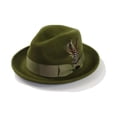 thumbnail image 2 of Men BRUNO CAPELO Hat Wool Fur look Fedora Soft Crushable LUCIOUS Olive Lu104, 2 of 5