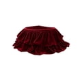 thumbnail image 2 of Christmas Tree Skirt 26.77in Burgundy Velvet-Look Double Ruffle Collar, 2 of 7