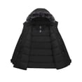 thumbnail image 3 of Wantdo Women's Recycled Plus Size Winter Coat Quilted Waterproof Winter Jacket Hooded Puffer Parka Jacket Black 4XL, 3 of 7