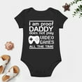 thumbnail image 4 of Proof Daddy Does Not Play Video Games All The Time - Baby Clothes - Funny Newborn Bodysuit Outfits for Boys Black-style 6months, 4 of 7