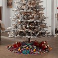 thumbnail image 5 of Daiia Colorful Mexican2 Drawing Merry Christmas Tree Skirt , Xmas Large Lace-up Tree Skirt, Santa Snowflakes Rustic Home Decorations New Year Party Farmhouse Decor-30", 5 of 7