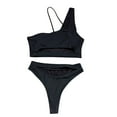 thumbnail image 6 of BONIXOOM Womens Swimsuits Underwire Elastic Solid Bikinis Bikini Summer Swimwears on Clearance Black Size 8, 6 of 6