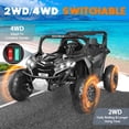 thumbnail image 5 of VIBESPARK 24V Ride on Car for Kids, 2WD/4WD Switchable Ride on Car with Remote Control, 2 Seater Ride on Toys, UTV, Bluetooth, Music, LED Lights, Storage Space, 5 of 9