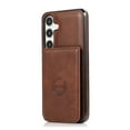 thumbnail image 2 of for Samsung Galaxy S23 Plus, Classic PU Leather Case with Magnetic Clasp Card Slots Stand Function Durable Shockproof Soft TPU Phone Case Back Cover with Car Magnetic for S23 Plus, Brown, 2 of 9