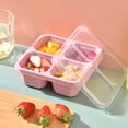 thumbnail image 6 of Hiroekza Bento Lunch Box - Wheat Straw 4 Compartment Food Storage Container with Transparent Lid for Adults & Women Men, Microwave-Safe, Eco-Friendly, 8.27x2.36x2.17in Pink, 6 of 6