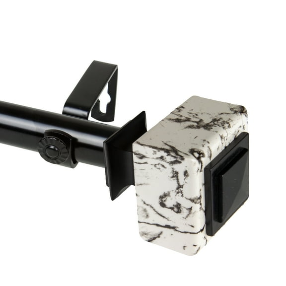 Domovina Tayla 1-inch Single Curtian Rod-Color:Black,Size:28-48"