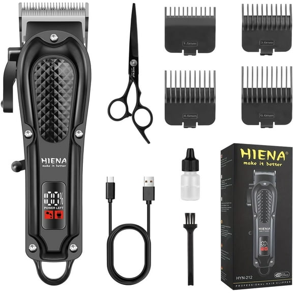 HIENA PRO Professional Hair Clippers for Men Cordless Clippers for Men Hair Cut Hair Clippers for Barber USB Rechargeable Haircut Machine