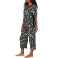 thumbnail image 3 of DKNY Women's Elastic Waistband Capri & Short Sleeve Pajama Set (Black Tie Dye, XL), 3 of 5