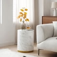 thumbnail image 5 of Kevinplus 15“ Round Modern Faux Marble Coffee Tables with Gold Metal Base for Living Room Fully Assembled White, 5 of 9