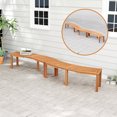 thumbnail image 5 of Costway 1 PCS Outdoor Curved Bench with Slatted Seat Solid Acacia Wood for Yard, 5 of 9