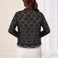 thumbnail image 6 of Purcolt Womens Sheer Lace Embroidery Cardigan Dressy Trendy Long Sleeve Crochet Jacket Summer Cover Ups Wave Trim Shrug Tops, 6 of 7