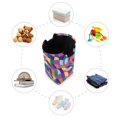 thumbnail image 7 of Yayeee Freestanding Laundry Hamper with Handle Collapsible Large Storage Basket for Clothes, Colorful Wavy Pattern, 7 of 7