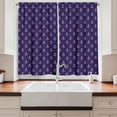 thumbnail image 2 of Marine Kitchen Curtains, Sealife Ocean Yacht Design Vector Anchor Marine Inspired Artwork Image, Window Drapes 2 Panel Set for Kitchen Cafe Decor, 55" X 39", Navy Blue, 2 of 3