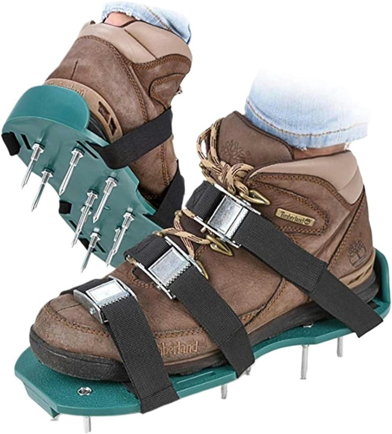 Lawn Aerator Shoes 1 Pair Grass Spiked Gardening Walking Revitalizing Lawn Aerator Sandals Nail Shoes Yard Garden Tool Scarifier Cultivator