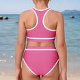 thumbnail image 5 of Swimsuit for Girls 6-7 Ruffle Hem Color Block Little Girls' Swimwear Lightweight Swimsuits Bathing Suit for Size 7-16, 5 of 6