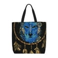 thumbnail image 1 of Fotbe Sac à Main Décontracté pour Femmes Imprimé Tête de Loup et Attrape-Rêves, Sac Fourre-Tout, Sac Léger, Sac à Bandoulière Résistant à l'Eau, 1 of 7