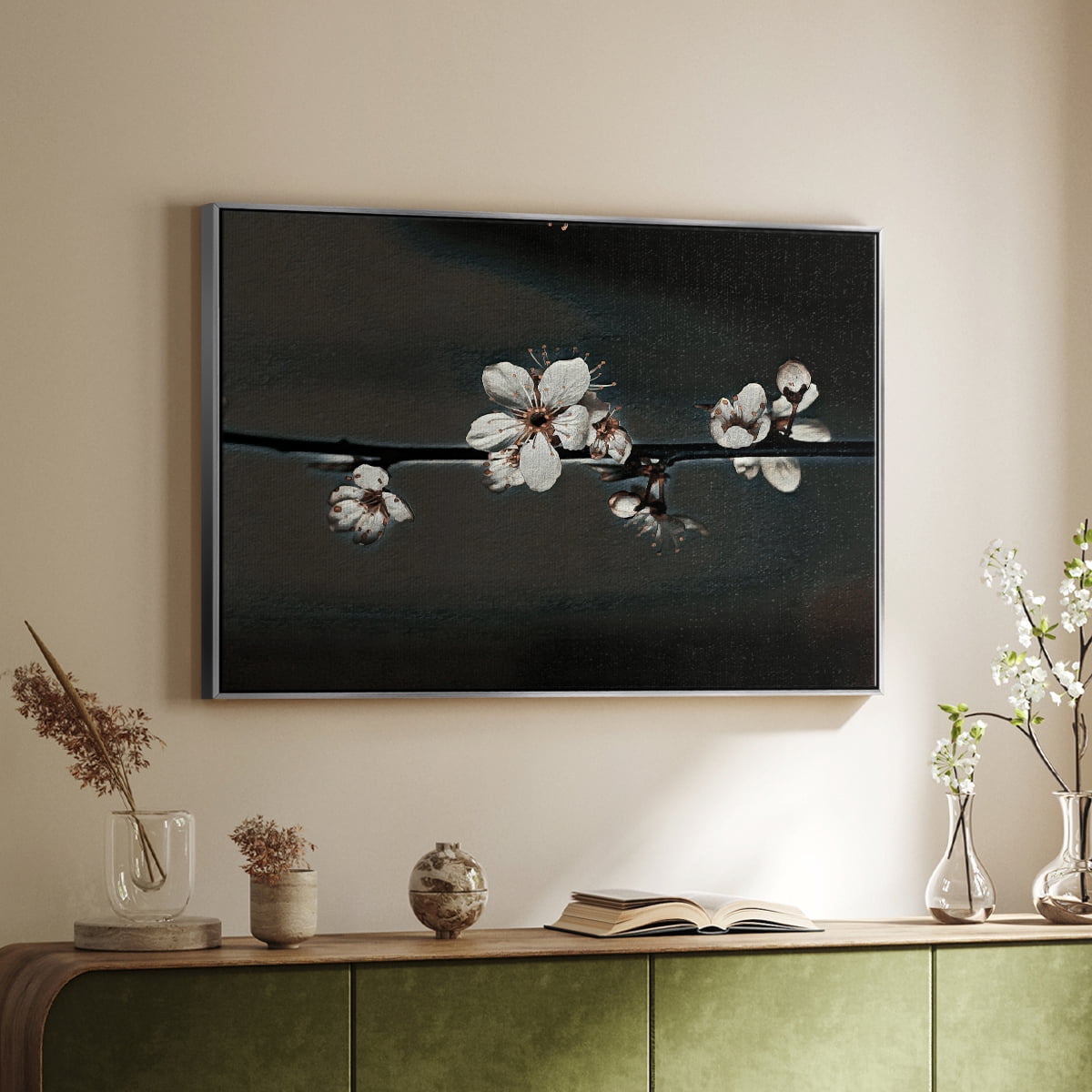 Vintage Botanical Print-XXXVIII By Wexford Home Framed in Silver Wood Gallery Wrapped Canvas 27 in. x 41 in.