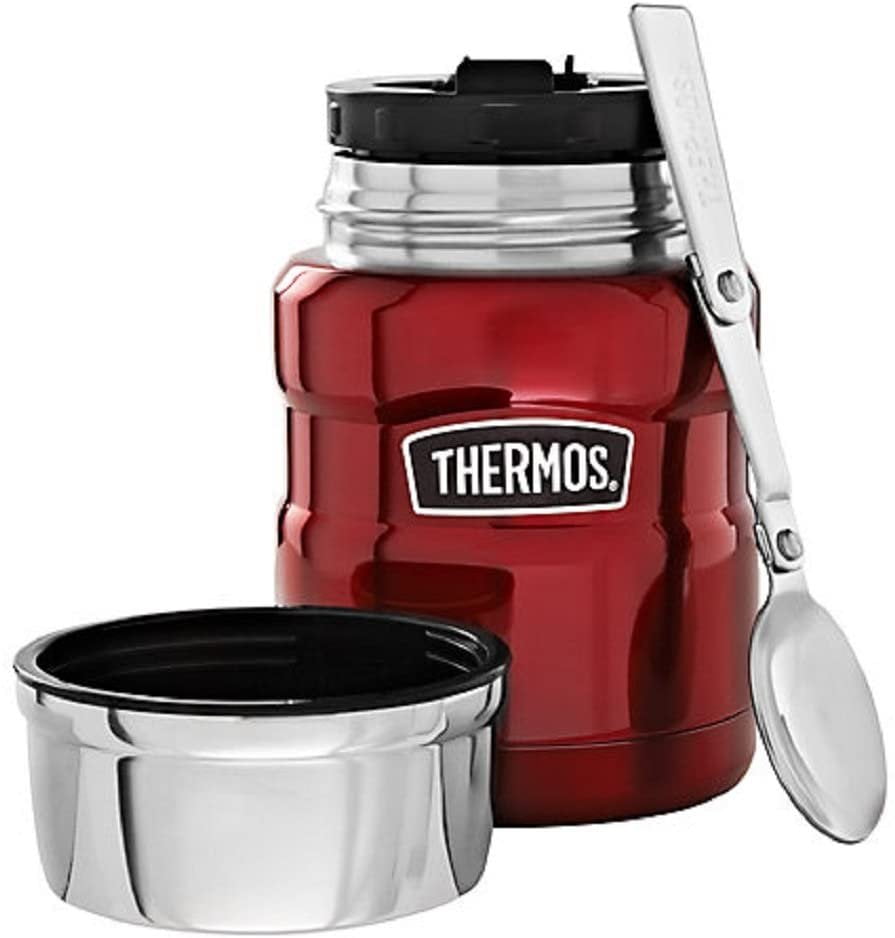 NEW Genuine Thermos Stainless Steel Vacuum Insulated Food Jar 470ml with Spoon! 