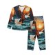 thumbnail image 1 of Fotbe Textured Bald Eagle Conjunto de Pijama de Manga Larga para Mujer con Estampado, Ropa de Dormir de 2 Piezas, Conjunto de Casa Suave y Cómodo con Bolsillos-X-Large, 1 of 7