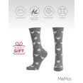 thumbnail image 6 of MeMoi Chickens Bamboo Blend Crew Socks - Womens - Female, One Size, Medium Gray Heather, 6 of 8