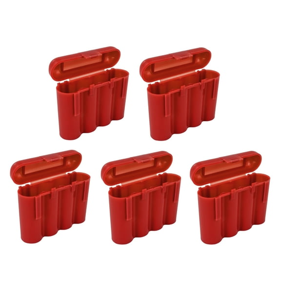 AA AAA CR123A Red Battery Holder Storage Case 5 Cases