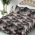 thumbnail image 3 of Ambesonne Floral Fitted & Flat Sheet with Sham 3 Pcs Set, Art Secret Peony Hydrengea, Twin, Jade Green Pale Mauve, 3 of 5