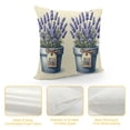 thumbnail image 4 of COMIO Spring Lavender Pillow Covers Farmhouse Purple Floral Flowers Decorative Hello Spring Holiday Cushion Cases for Sofa Couch Home Decorations, 4 of 5