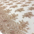 thumbnail image 5 of Vibernum Bridal Lace Sequins Beaded Scallop Fabric for Dresses 52’’ BTY (Blush), 5 of 6