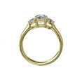 thumbnail image 2 of 1.00 T.C.W Brilliant Radiant Cut Natural Diamond Latest Design Three Stone with Accents Engagement Ring for Women Solid 18K Yellow Gold Size 3, 2 of 8