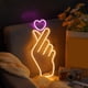 thumbnail image 5 of Letrero de lámpara de de corazón, letrero de colgante de pared USB, luces de decorativas para dormitorio, boda, vacaciones, decoración Gloria Muestra de la lámpara de neón, 5 of 9