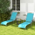 thumbnail image 1 of Costway 2 PCS Patio Lounge Chair Chaise with Adjustable Reclining Armrest, Turquoise, 1 of 10