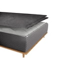 thumbnail image 3 of Zipper Fitted Sheet, (Full Size 54x75) 10 Inch Deep Pocket, 100% Egyptian Cotton, 800 TC, Stripe Dark Grey Color., 3 of 7