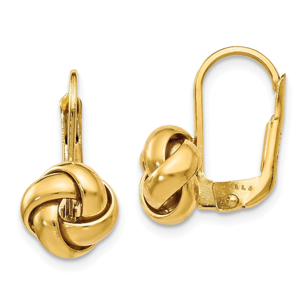 FB Jewels Solid 14K Yellow Gold Polished Love Knot Post Earrings