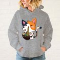 thumbnail image 3 of Sudadera con capucha y estampado de gato Ramen para mujer, moda de otoño, para deportes de ocio, 3 of 5