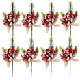 thumbnail image 3 of FOMIYES 8-Piece Holiday Floral Picks Set with Berry Accents, Pine Branches, and Realistic Pine Cones for Seasonal Decor, 3 of 8