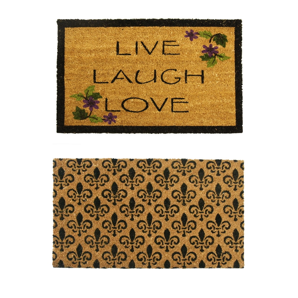 RubberCal "Coir Entry Door Mats" 2 Coir Door Mats 18" x 30
