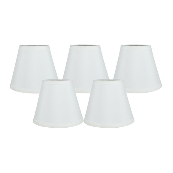 Meriville Set of 5 Off White Clip On Chandelier Lamp Shades, 3.5-inch by 6-inch by 5-inch