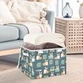 thumbnail image 3 of Yayeee Collapsible Cube Storage Bin with Lid Fabric Closet Decorative Basket with Handles, Blue Cartoon Dog Pattern, 3 of 7