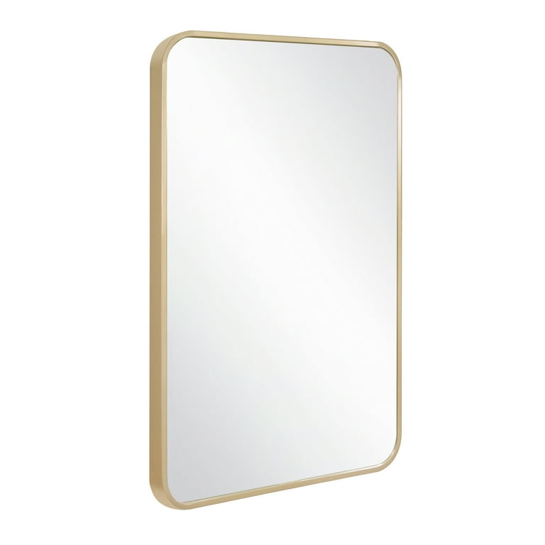 50.8 x 19.3 Modern Square & Rectangle 3D Panel Wall Mirror Decor Art with  Gold Frame