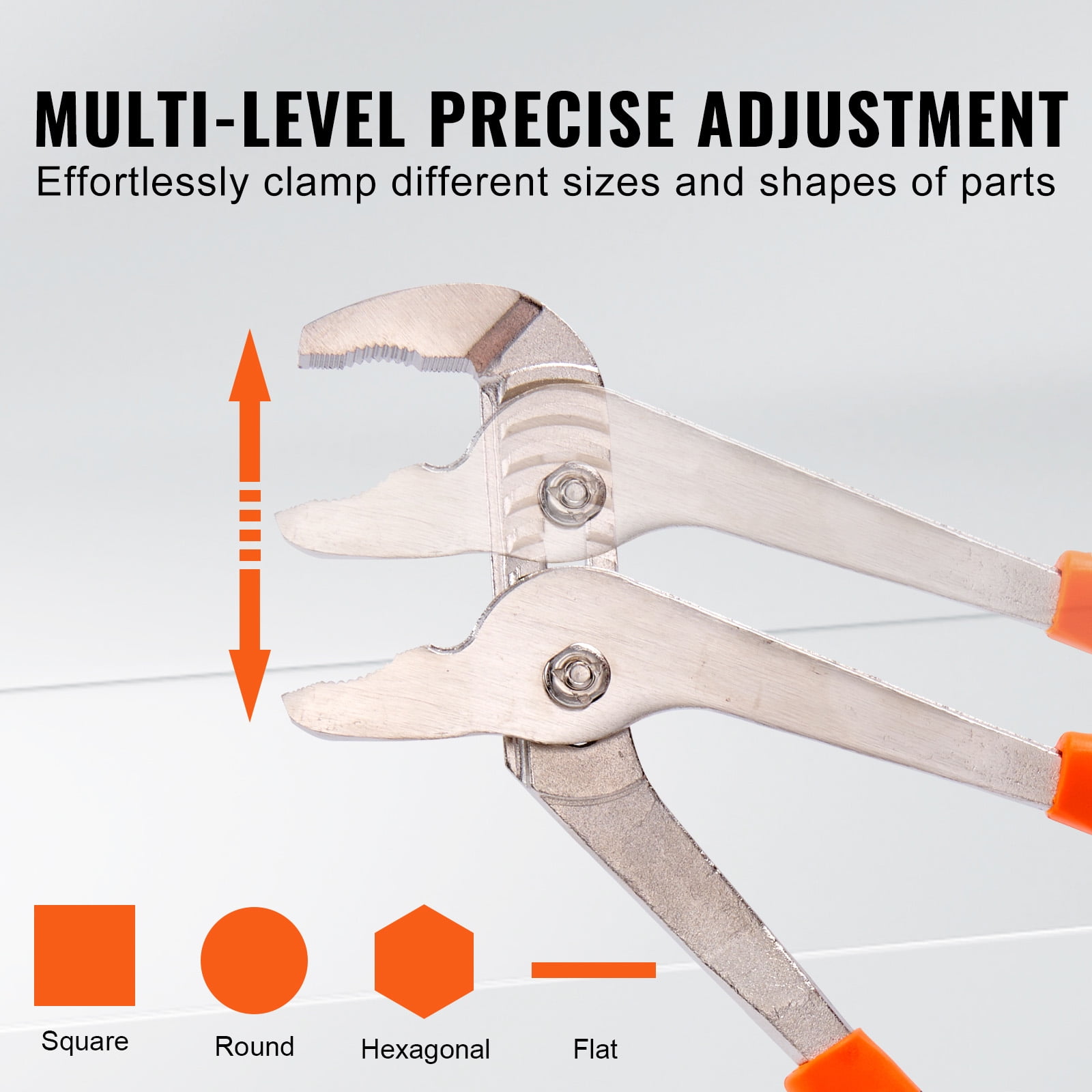 The KFFKFF Pliers Set includes 8 pieces of Groove Joint Pliers made from High Carbon Steel, with sizes ranging from 6" to 12" (including 6", 8", 10", and 12" models).