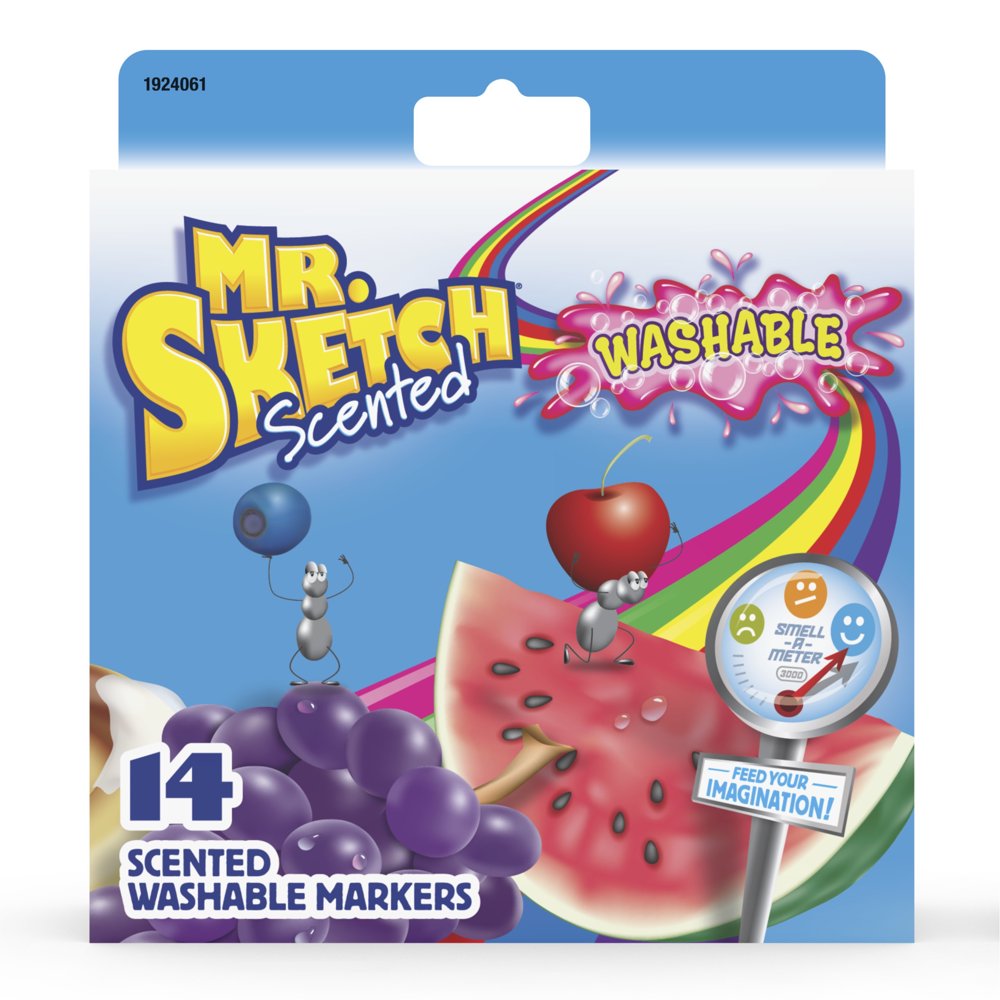 Mr. Sketch Washable Markers, Scented, Chisel, Assorted, 14 Pack