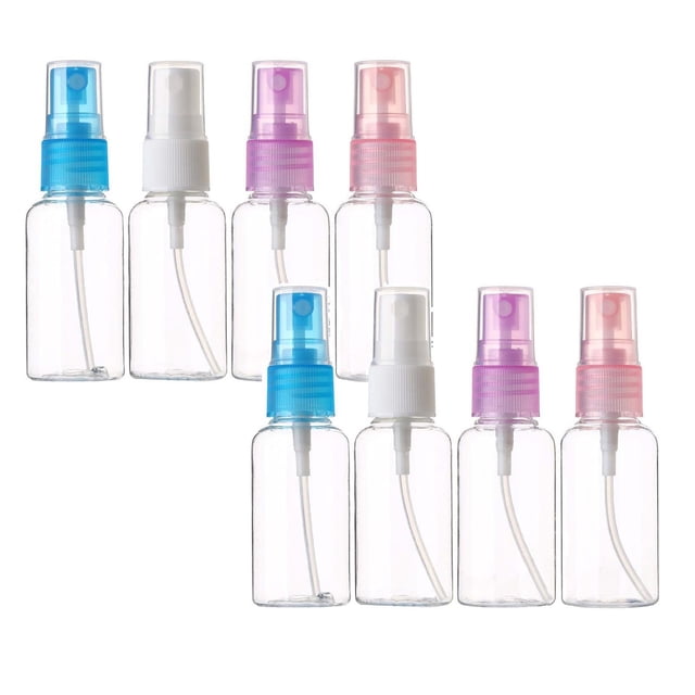 Oleegame 2PC Fine Mist Spray Bottle 3.4oz/ 100ml Empty Cosmetic Refillable Travel Containers Plastic Hair Spray Bottle Sprayer For Perfume Makeup Lotion (Random Color) Clear