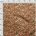 thumbnail image 2 of oneOone Cotton Poplin Rust Brown Fabric Flower Watercolor Craft Projects Decor Fabric Printed By The Yard 42 Inch Wide, 2 of 4