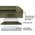 thumbnail image 6 of FurHaven Pet Products Faux Fur & Velvet Orthopedic Sofa Pet Bed for Dogs & Cats - Dark Sage, Medium, 6 of 13